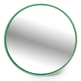 Espejo De Bolsillo Circular De Plástico En Color Verde Estampado Corazón Metalizado 6.8 Cm | LS