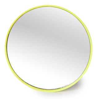 Espejo De Bolsillo Circular De Plástico En Color Amarillo Estampado Metalizado 6.8 Cm | LS