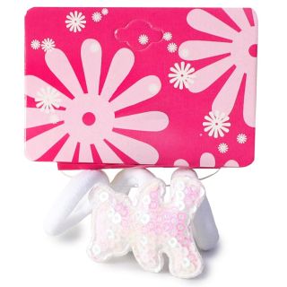 Donas Ligas Licra Chicas Con Oso De Peluche y Lentejuela Blancas Y Negras En Cartón 3 Piezas 3.5 Cm | M164#1A-2