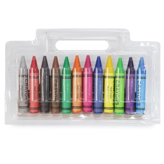 Crayones Escolares Jumbo De Cera En Blíster Con 12 Colores 8 Cm | BM-666