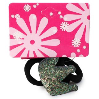 Donas Ligas Licra Para Cabello Chicas En Color Negro Con Corona Glitter En Cartón 3 Piezas 4 Cm | M164#1A-3