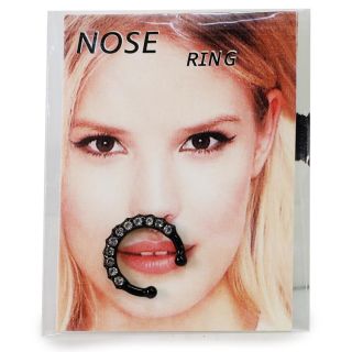 Arete Piercing Aro De Metal En 3 Colores Cubierto De Piedras Para La Nariz 1.2 Cm | HU-BD1030