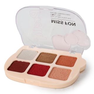 Sombra Para Ojos En Estuche De Gatita Con 3 Tonos Grabados Y 3 Tonos Metalizados 11 Cm | HU-HY2109