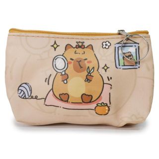 Monedero Grande Rectangular De Vinil Estampado Capibaras Con Cierre Colores 14 Cm | HU-BB2090