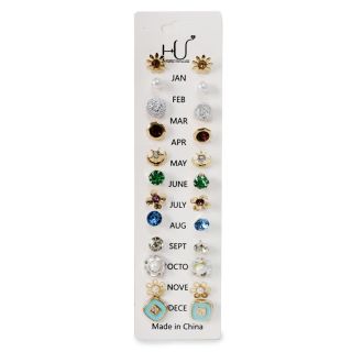 Aretes Chicos De Metal Con Figuras De Metal Piedras Y Perlas Colores En Blíster 17 Cm | HU-ED2031