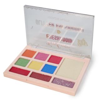 Sombra Para Ojos En Estuche Rosa Con 10 Tonos Estampado Mariposa 12.2 Cm | HU-HY289