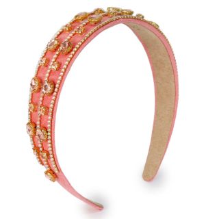 Diadema Ancha Forrada De Tela Con Piedras Grande Y En Líneas Varios Colores 13 cm | WPP0001