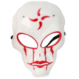 Máscara Blanca De Alienígena Con Ojos Grandes Detalles Color Rojos Luces y Sonido 22.5 Cm | HU-WS342