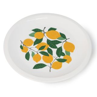 Plato Extendido De Melaplast En Color Blanco Estampado Limones YULIANA 19.5 x 1.7 Cm | ASV-091-01