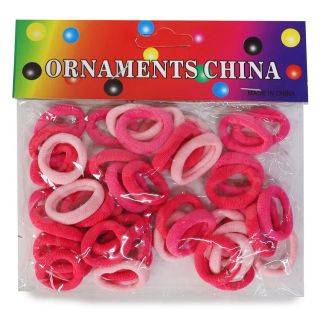 Donas Ligas Licra Mini En Colores Rosa Elásticas Bolsita Con 50 Donitas De 13 Cm | JH-A5010