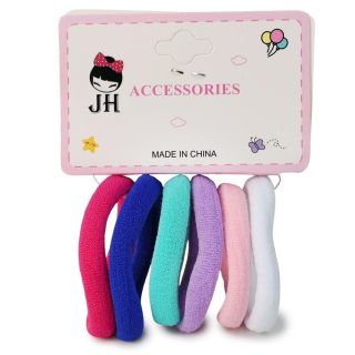 Donas Ligas Licra Chicas En Varios Colores Cartón Blanco Con 6 Donas Para Cabello 5 Cm | JH-A5012