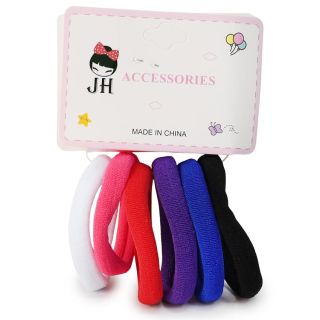 Donas Ligas Licra Medianas En Multicolor Cartón Blanco Con 6 Donas Para Cabello 6 Cm | JH-A5014