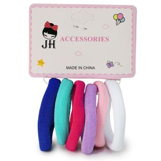 Donas Ligas Licra Medianas En Varios Colores Cartón Blanco Con 6 Donas Para Cabello 6 Cm | JH-A5014