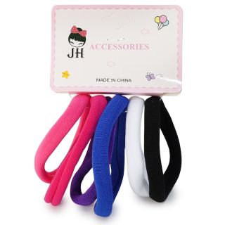 Donas Ligas Licra Grandes En Multicolor Cartón Blanco Con 6 Donas Para Cabello 7 Cm | JH-A5016