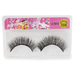 Pestañas Postizas Seminaturales 3D En Color Negro Modelos En Estuche Muñecos 8 Cm | HU-JJ296