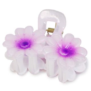 Pinza Grande De Plástico Rectangular Con Doble Flor De colores Bicolor 8 Cm | TA-1501-44