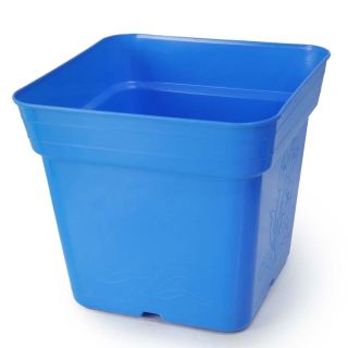 Maceta De Plástico Jumbo Cuadrada Grabada Flores Varios Colores De 28 x 25.5 Cm | RP