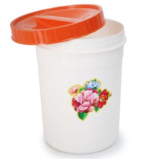 Toper De Plástico Blanco Estampado Con Tapa Rosca De Colores Capacidad 2 Lts | RP