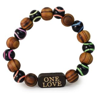 Pulsera Elástica Con Perlas De Madera Grabadas Varios Modelos Y Colores 8 Cm | ZXQ02870