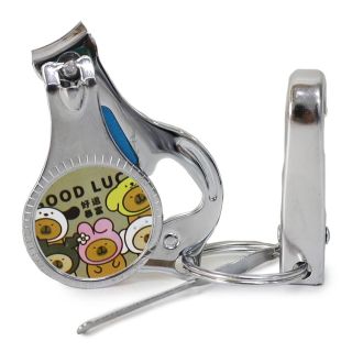 Cortauñas Mediano De Acero Ovalado Estampado Capibaras Con Sacacomedón 6 Cm | 03912