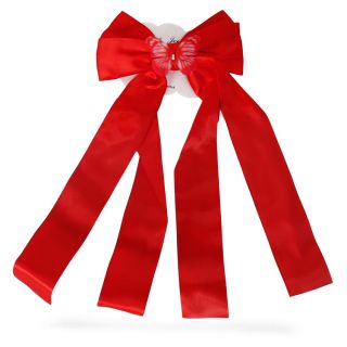 Pico Garza De Metal Con Moño De Tela Con Listones y Mariposa Con Piedras 30 Cm | ZXQ03781