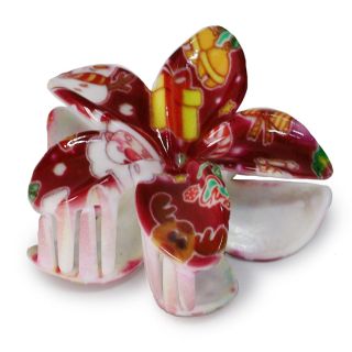 Pinza Grande De plástico En Forma De Flor Hawaiana Estampado Navideño 8 Cm | ZXQ03993