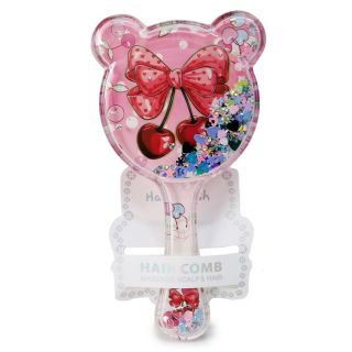 Cepillo De Acrílico Transparente En Forma De Oso Estampado Con Lentejuela 16 Cm | XQ-17-739