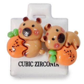 Aretes Chicos De Acrílico En Forma De Animales Y Capibaras Colores De 2 Cm | KUN-3707