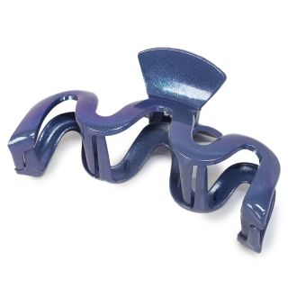 Pinza Grande De Plástico En Zig Zag Ovalada Cubierta De Brillos Tornasol 13.5 Cm | XH7276