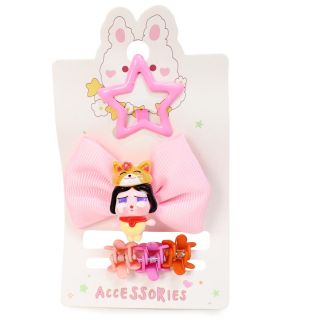 Cuca Estrella Pinzas Figuras Y Pico Garza Chico Con Moño Tela Muñeca Bebe Acrílico 11 Cm | 25MK-E-15