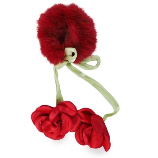 Dona De Peluche Mediana Elástica Con Adorno Flor Y Listones De Organza 10.5 Cm | 25MK-G-14