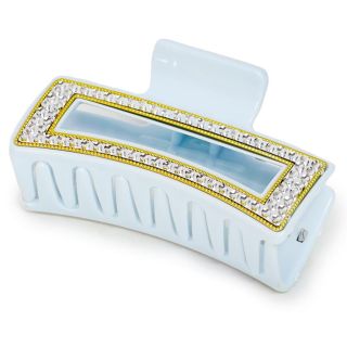 Pinza De Plástico Grande Rectangular En Colores Con Línea Dorada Y Plateada 8.5 Cm | XH6276