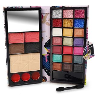 Sombras Para Ojos Labiales Iluminador Y Rubor En Estuche Cartera Mariposas 13.8 Cm | XH7097