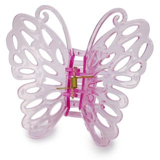 Pinza Grande De Acrílico Transparente Figura Mariposa Perforada Varios Colores 11 Cm | TJZ-2392