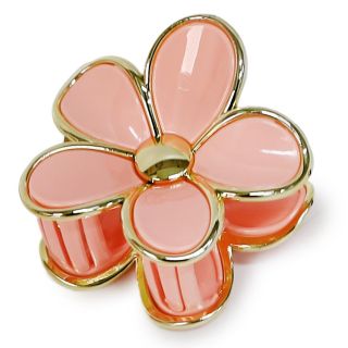 Pinza Grande De Plástico Figura Flor Hawaiana Varios Colores Con Línea Dorada 7.5 Cm | TJZ-2621