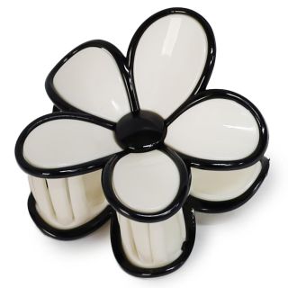 Pinza Grande De Plástico Figura Flor Hawaiana Varios Colores Con Línea Negra 7.5 Cm | TJZ-2621