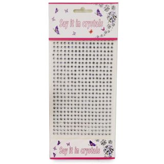 Sticker Planilla Mediana Con Piedras Decorativas Chicas En Color Plata 23 Cm | HZT-145