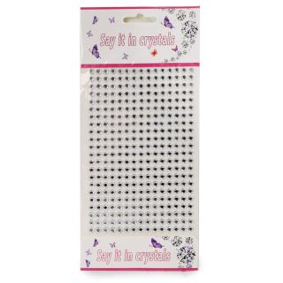 Sticker Planilla Mediana Con Piedras Decorativas Medianas En Color Plata 23 Cm | HZT-145