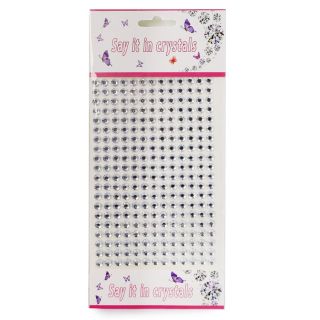 Sticker Planilla Mediana Con Piedras Decorativas Grandes En Color Plata 23 Cm | HZT-145