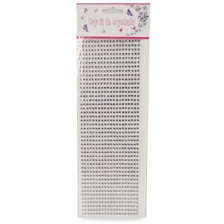 Sticker Planilla Grande Con Piedras Decorativas Chicas En Color Plata 32 Cm | HZT-172