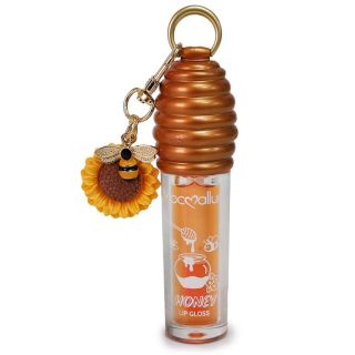 Lip Gloss Brillo Labial Con Extractos Y Aroma A Miel Con Tapa Panal Y Llavero Girasol 10.5 Cm | HCY-2337