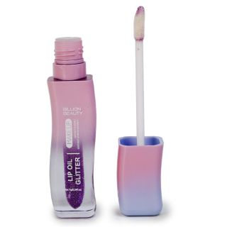 Lip Gloss Con Aceites Naturales y Glitter De Colores Envase Ovalado Bicolor 11 Cm | HCY-8014