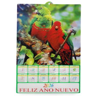 Calendarios Año Nuevo De 2026 Plastificado Rectangular Con Holograma 33 Cm | GL-305