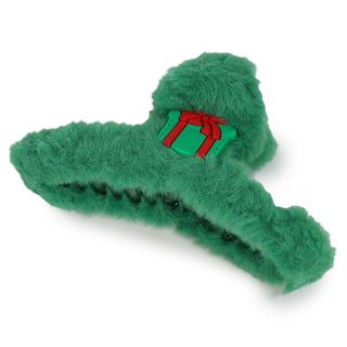 Pinza De Plástico Grande Rectangular Cubierta De Peluche Y Adorno Navideño 11 Cm | F26-18