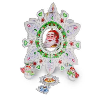 Adorno Navideño De Cartón Grande 3D Estampado Copo De Nieve Con Dije 34.5 Cm | DS-37