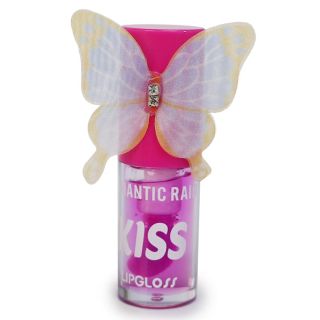 Lip Gloss Brillo Labial Humectante Con Aroma Frutal Tapa Con Mariposa De Tela 7.5 Cm | R3019