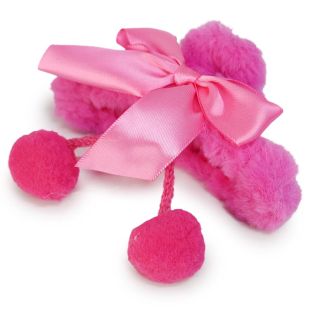 Pinza De Plástico Grande Rectangular Con Peluche Moño Y Cerezas Cherry Colgantes 11 Cm | XQ-19-821