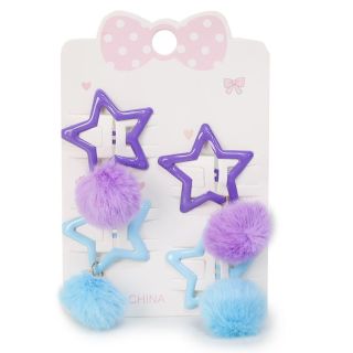 Cucas De Metal Chicas En Forma De Estrellas Con Pompón De Colores 10.5 Cm | XQ-19-228