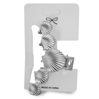 Pinza De Metal En Forma De Conchas Varios Modelos En Color Plateado De 6.5 Cm | XQ-19-825