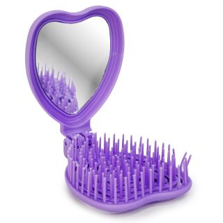 Cepillo De Plástico Con Espejo Compacto En Forma De Corazón Varios Colores 9 Cm | XQ-20-857